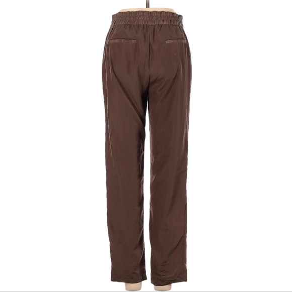 Love Tree Pants Size S Brown Elastic Waist High Rise Lightweight Silky Shiny - Picture 2 of 7